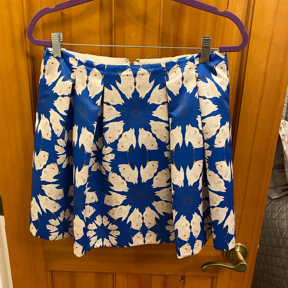 Alice and Olivia blue and white floral skirt